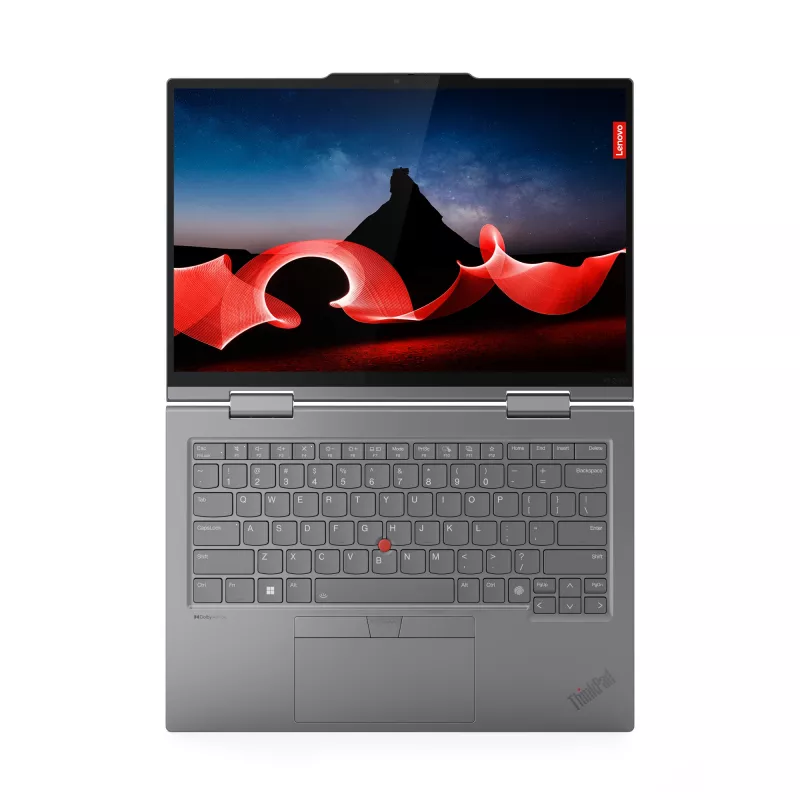 Lenovo ThinkPad X1 2-in-1 Gen 9 Intel Core Ultra 7 155U hibridinis (2-in-1) 35,6 cm (14 colių) jutiklinis WUXGA 16 GB LPDDR5x-SDRAM 512 GB SSD Wi-Fi 6E (802.11ax) Windows 11 Pro vokiška pilka