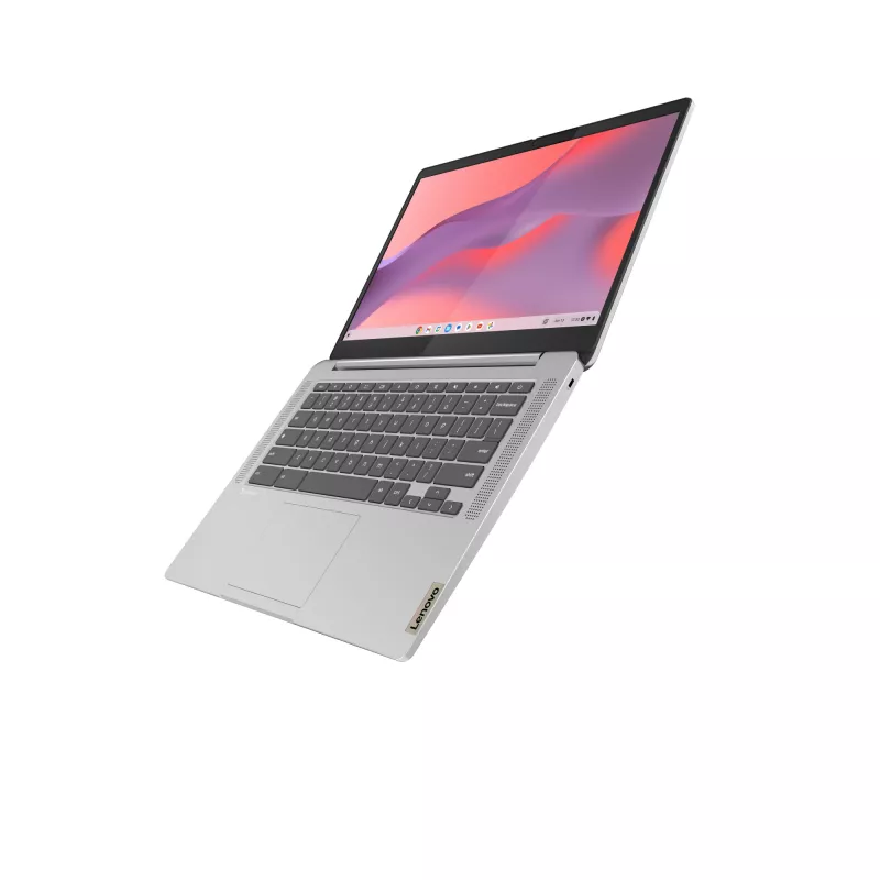 Lenovo IdeaPad plonas 3 Chrome 14M868 MediaTek Kompanio 520 Chromebook 35.6 cm (14 col.) Full HD 4 GB LPDDR4x-SDRAM 128 GB eMMC Wi-Fi 6 (802.11ax) ChromeOS German Pilka