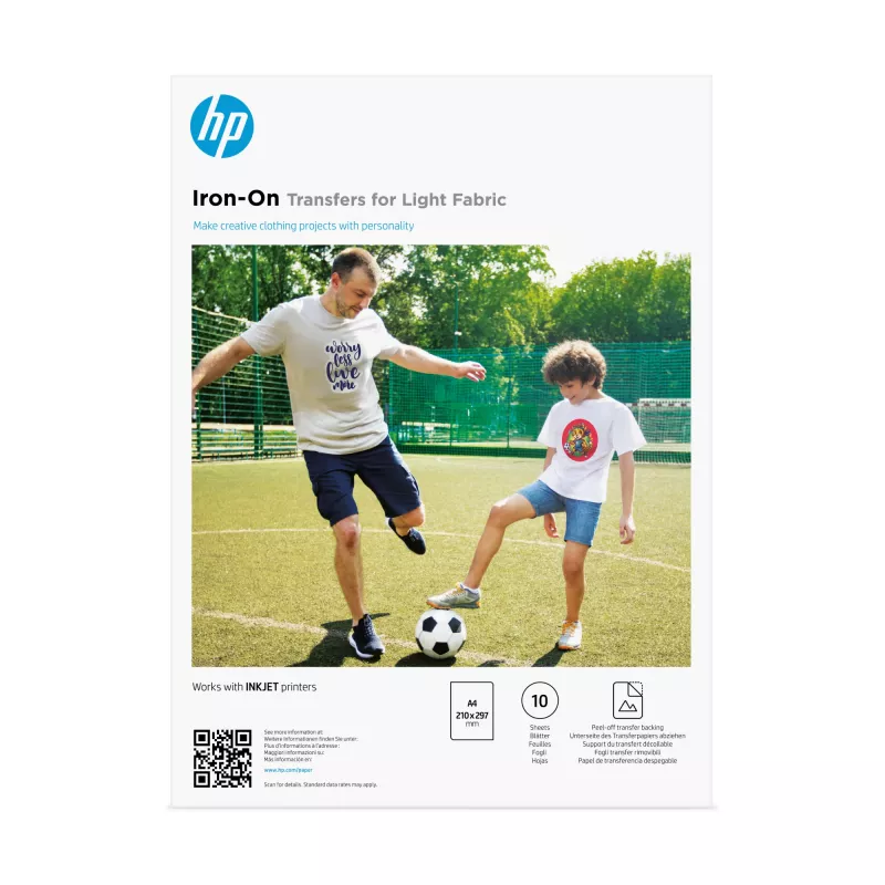 HP lyginimo pernešimai šviesiems audiniams A4 (210 x 297 mm) 10 lapų