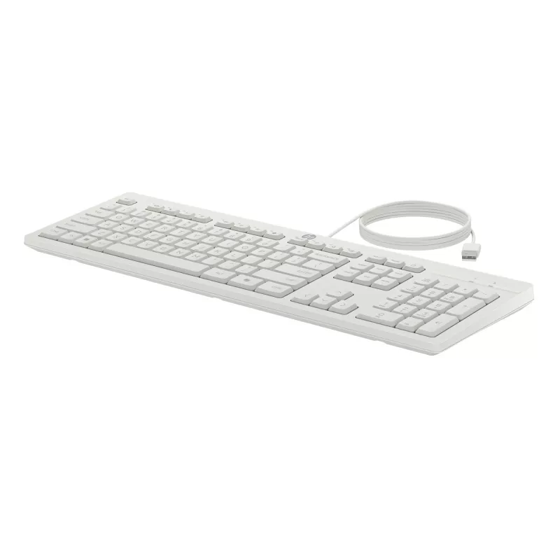 HP 225 laidinis pelės ir klaviatūros rinkinys, pilno dydžio (100 %), laidinis, USB, baltas, pelė įtraukta