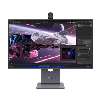 Monitorius Lenovo Yoga Pro 27UD-10 — 26,5 colio QD-OLED 4K (3840×2160), 0,03 ms, USB-C šakotuvas, VESA, garsiakalbiai, reguliuojamas aukštis, juodas