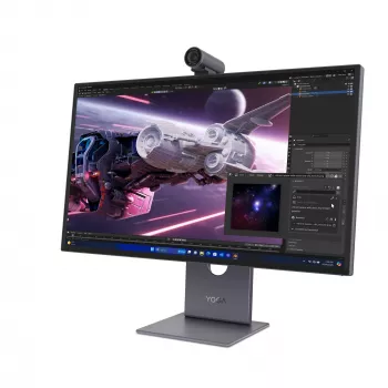 Monitorius Lenovo Yoga Pro 27UD-10 — 26,5 colio QD-OLED 4K (3840×2160), 0,03 ms, USB-C šakotuvas, VESA, garsiakalbiai, reguliuojamas aukštis, juodas