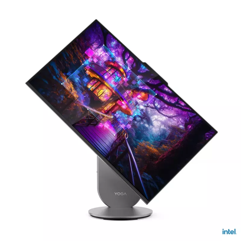 „Viskas viename“ stalinis kompiuteris Lenovo Yoga AIO 9 27IAH10 — 27 colių QHD, Intel Core Ultra 7 255H, 16 GB LPDDR5x, 1 TB SSD, Intel Arc 140T, Windows 11 Home