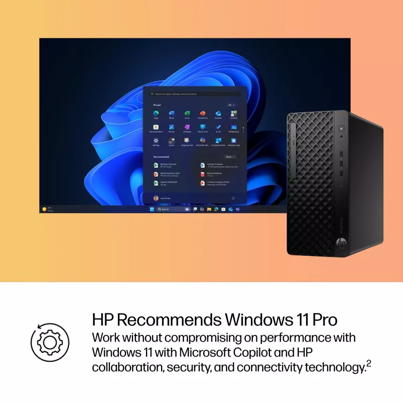 HP ProDesk 4 Tower G1i stalinis AI PC Intel Core Ultra 5 225 16 GB DDR5-SDRAM Windows 11 Pro