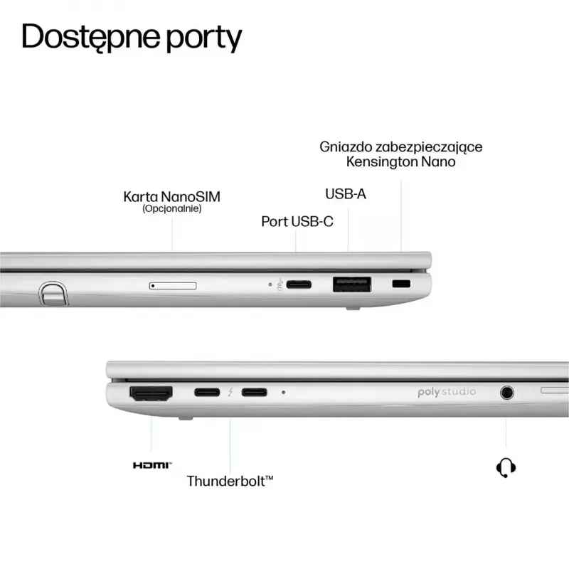 Laptop HP EliteBook 8 Flip G1i 13 Ultra — 13,3 col. WUXGA jutiklinis IPS 400 nitų, Ryzen 7 255U, 32 GB LPDDR5x-7500, 1 TB SSD, Intel Arc kamera, 62 Wh, Windows 11 Pro