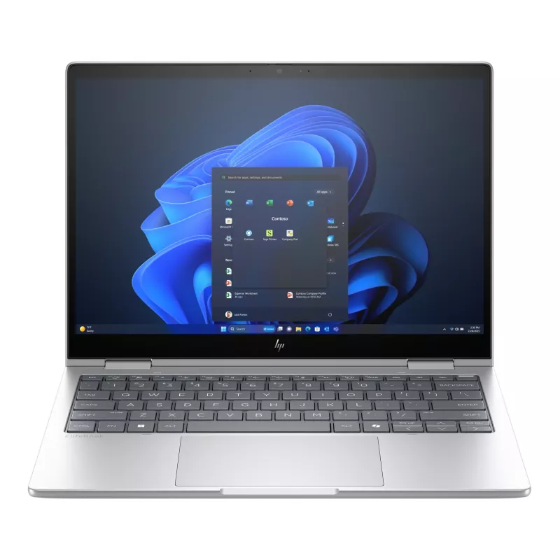 HP EliteBook 8 Flip G1i Intel Core Ultra 7 255U hibridinis (2 viename) 33,8 cm (13,3 col.) jutiklinis WUXGA 32 GB LPDDR5x-SDRAM 1 TB SSD Wi-Fi 7 (802.11be) Windows 11 Pro sidabrinis