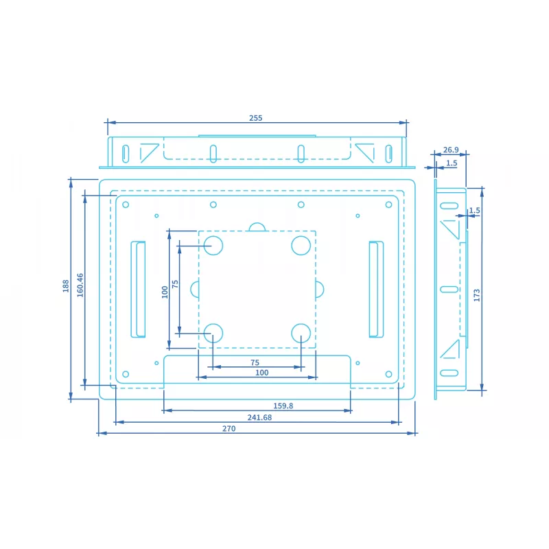 „ProDVX FM-10S“ laikiklis – juodas monitoriaus laikiklis, 270×188×27.4 mm, 0.67 kg, 1 vnt.