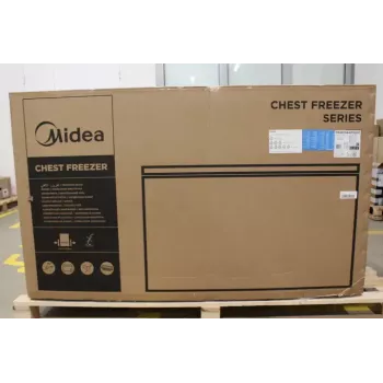 Midea MDRC564FEE01 krūtinės šaldiklis — 418 l naudingoji talpa, E energijos klasė, 82,5 cm aukštis, 3 krepšeliai, baltas