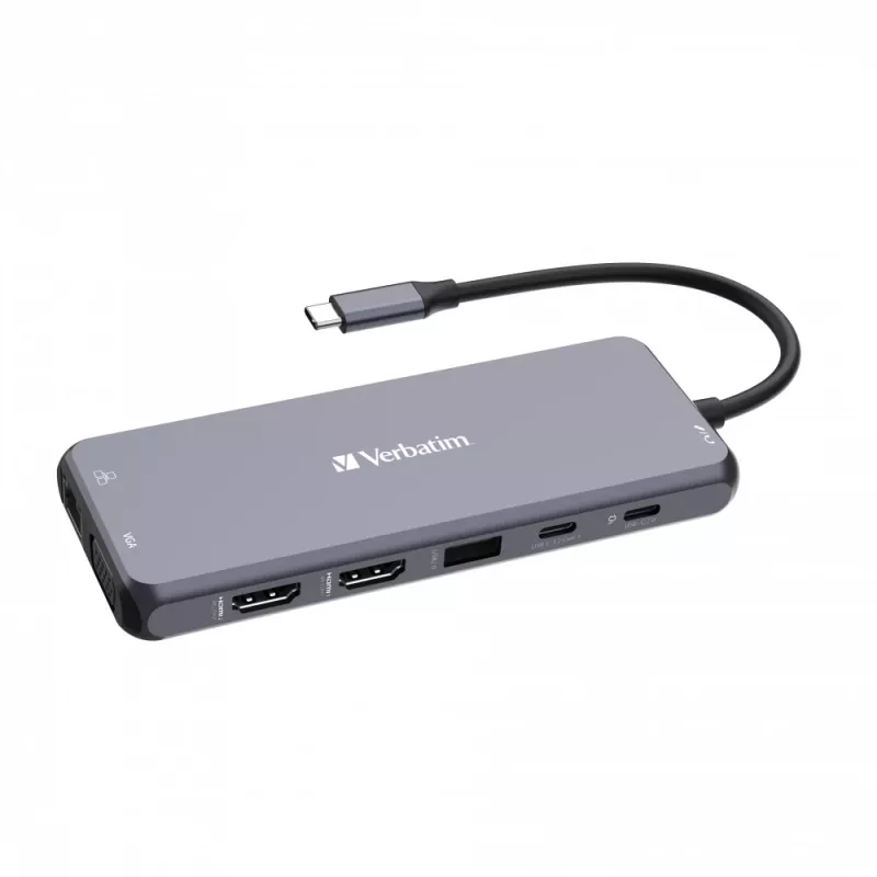 Verbatim CMH-14 USB Type-C 5000 Mbit/s Sidabrinis
