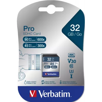 Flash atmintinė Verbatim Pro 32 GB SDHC UHS Class 10