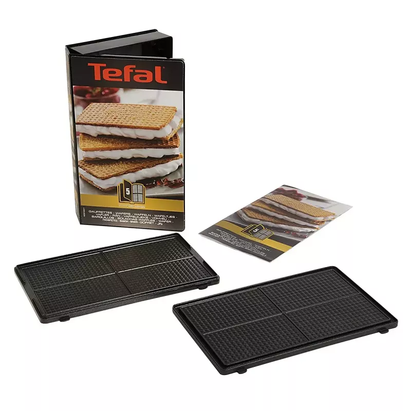 Pakaitinė plokštė Tefal XA800512, skirta Snack Collection / SnackTime, juoda, 242×155×44 mm, pakuotėje 2 vnt.