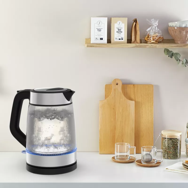 Tefal stiklinis virdulys KI605830 elektrinis virdulys 1,7 L 2200 W juoda, sidabrinė, permatoma