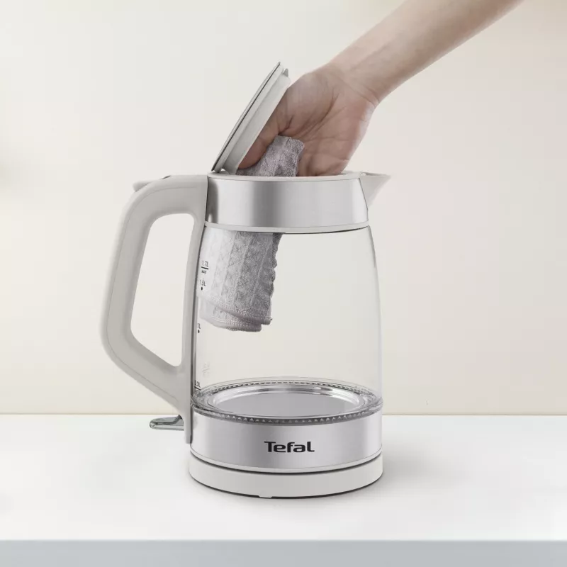 Tefal Stiklinis virdulys KI605B30 elektrinis virdulys 1,7 L 2200 W Pilka, Sidabrinė, Skaidri