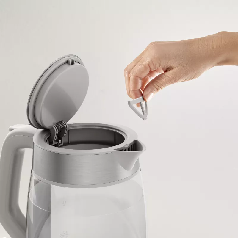 Tefal Stiklinis virdulys KI605B30 elektrinis virdulys 1,7 L 2200 W Pilka, Sidabrinė, Skaidri