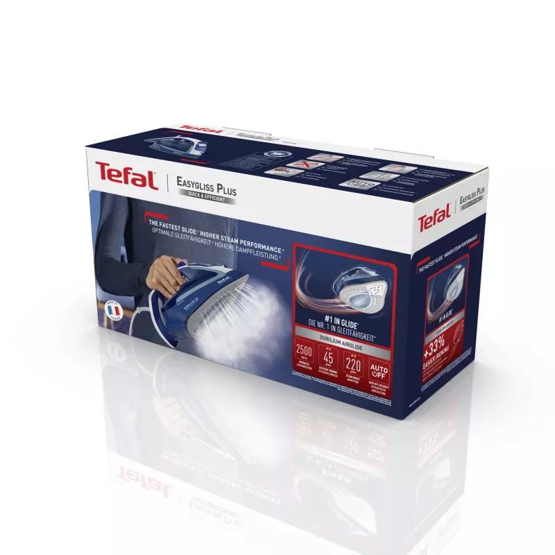 Tefal EasyGliss Plus FV5735 lygintuvas Sausas ir garinis lygintuvas Durilium padas 2500 W Mėlynas, Baltas