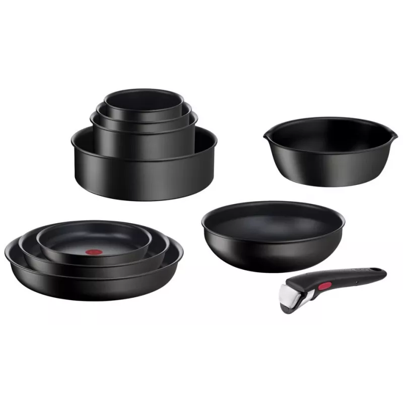 Puodų rinkinys Tefal Ingenio L76391 — aliuminio mišrus rinkinys, 4 vnt. (puodai Ø16/18/20 cm) juoda