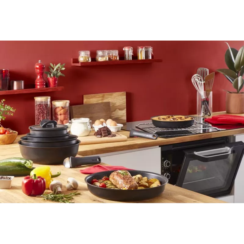 Puodų rinkinys Tefal Ingenio L76391 — aliuminio mišrus rinkinys, 4 vnt. (puodai Ø16/18/20 cm) juoda