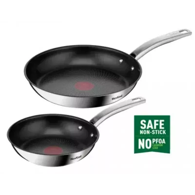 Keptuvių rinkinys Tefal Intuition B817S255 — nerūdijančio plieno keptuvės 20 cm ir 26 cm