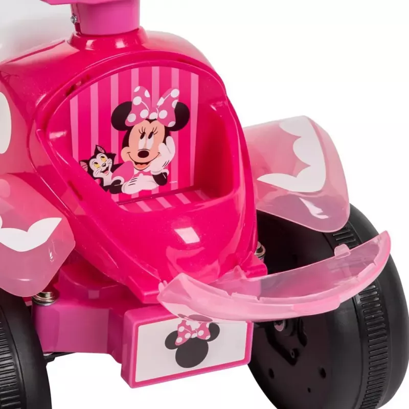 Elektrinis vaikiškas keturratis HUFFY Minnie pelė modelis 19075W — baterijomis maitinamas vaikų visureigis