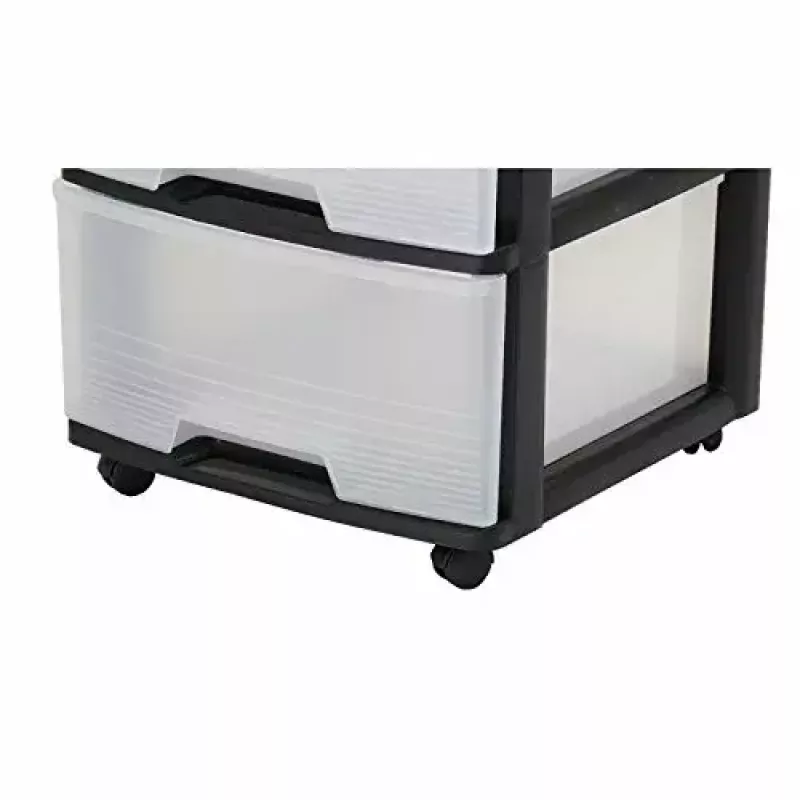 Daiktadėžė Curver 0806770146 — 5 stalčiai, po 20 l, juoda/permatoma, 37×39×100 cm