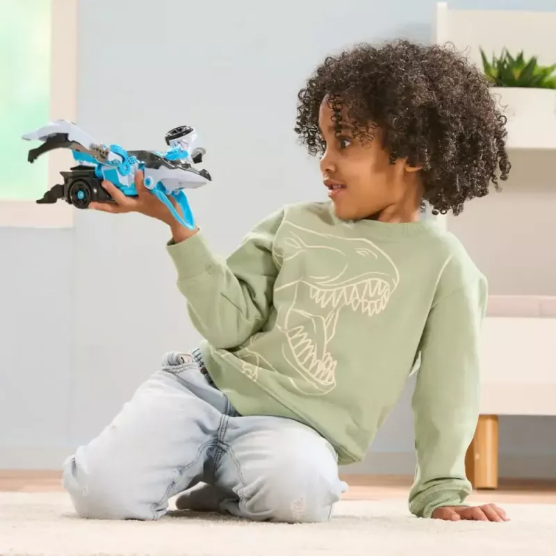 Transformuojamas žaislas VTech Switch & Go Dinos Fire Pterotactyl — VTech modelis 80-572804, elektroninis transformuojamas dinozauras / transporto priemonė