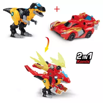 Žaislinė figūrėlė VTech Switch & Go Combo Mega Dragon — transformuojamas iš transporto priemonės į drakoną žaidimų rinkinys