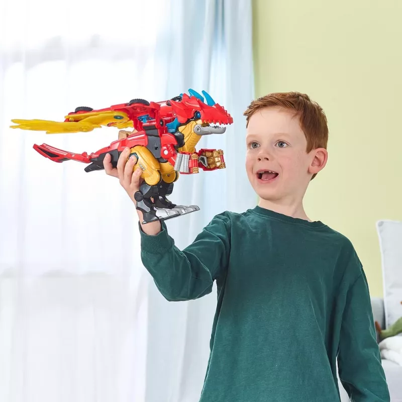 Žaislinė figūrėlė VTech Switch & Go Combo Mega Dragon — transformuojamas iš transporto priemonės į drakoną žaidimų rinkinys