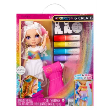 „Rainbow High Air Brush & Create“ mados lėlės – violetinės akys, mados lėlė, moteriška, 4 m., berniukams/mergaitėms, įvairiaspalvė