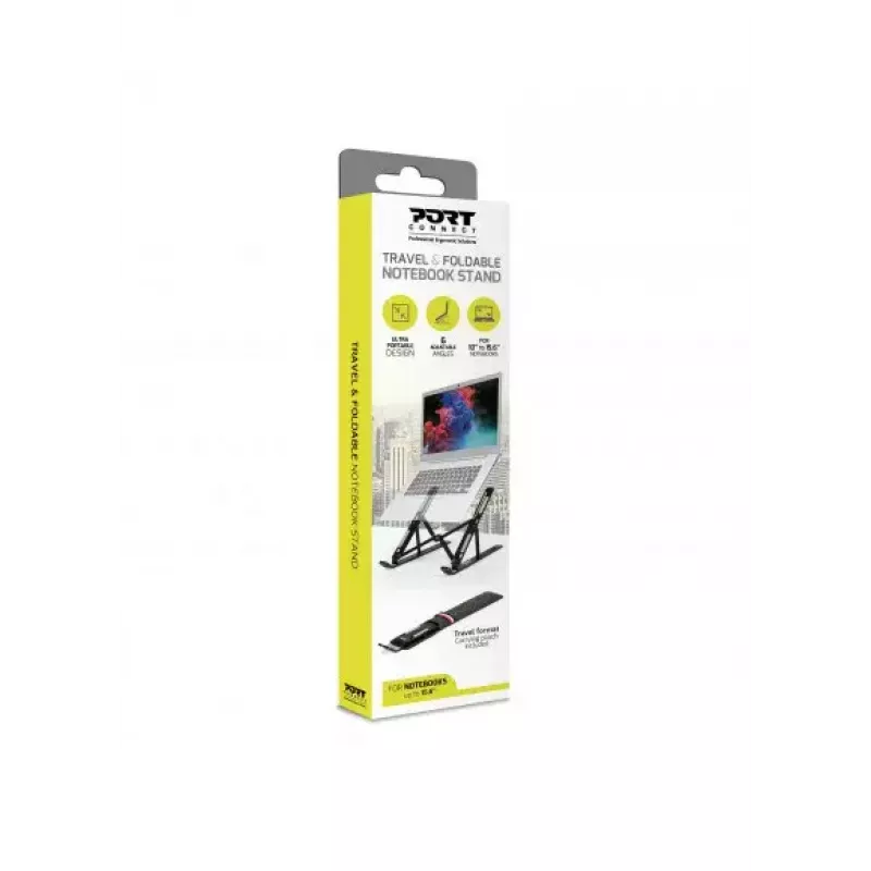 Nešiojamojo kompiuterio stovas Port Designs 901107 Juodas Aliuminis 39,6 cm