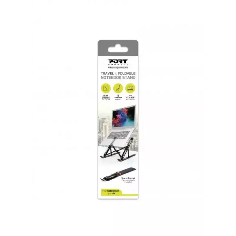 Nešiojamojo kompiuterio stovas Port Designs 901107 Juodas Aliuminis 39,6 cm
