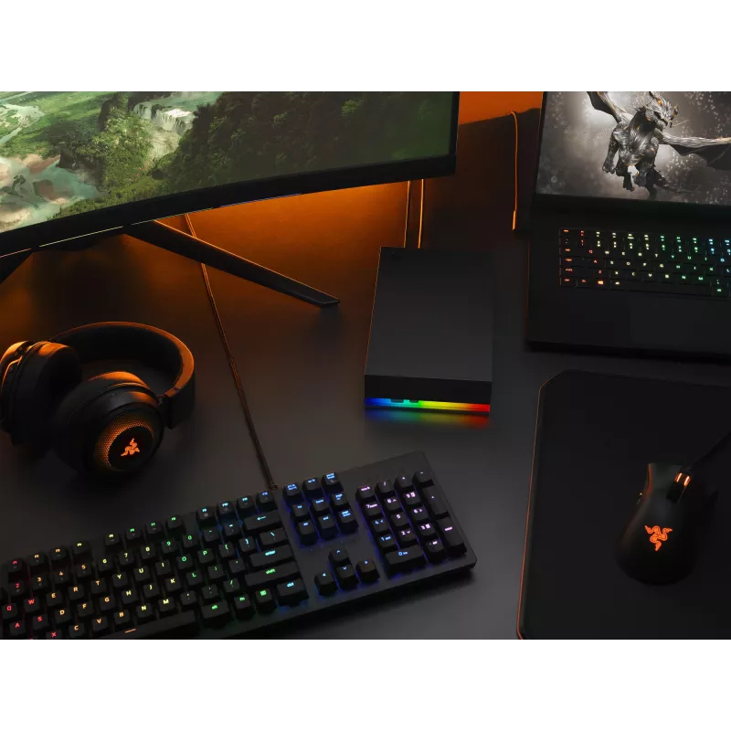 Seagate FireCuda Gaming Hub išorinis kietasis diskas 8 TB Micro-USB B / USB Type-A / USB Type-C 3.2 Gen 1 (3.1 Gen 1) Juodas