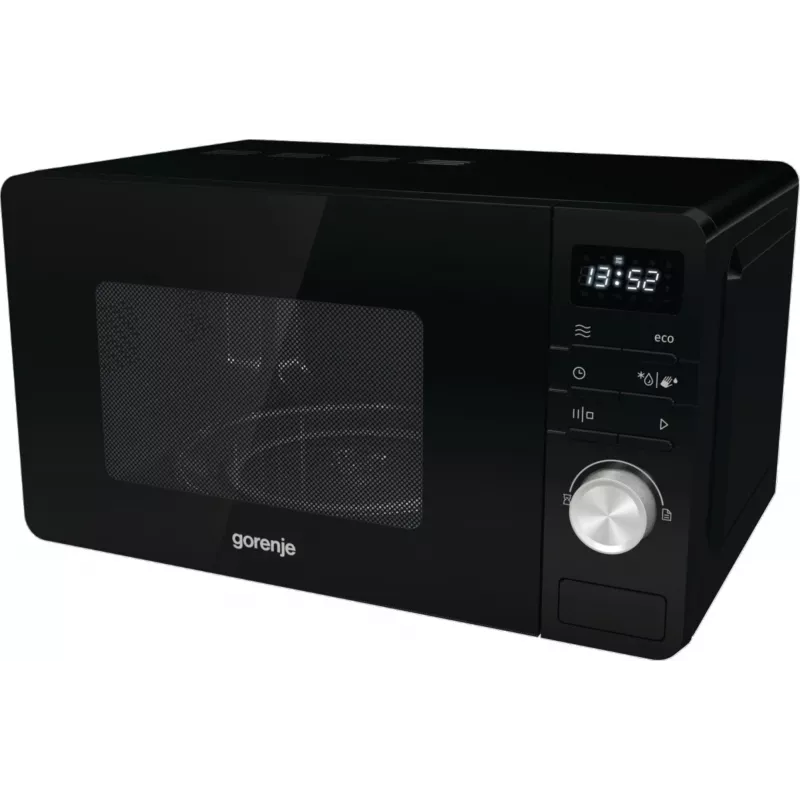Gorenje Mikrobangų krosnelė MO20A3B, stalviršinė, solo mikrobangų krosnelė, 20 L, 800 W, įmontuotas ekranas, LED