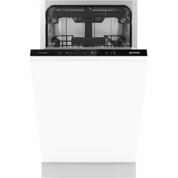 Gorenje indaplovė GV561D10 BK070, pilnai įmontuojama, siaura (45 cm), balta, standartinė (80–85 cm), juoda, mygtukai