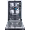 Gorenje indaplovė GV561D10 BK070, pilnai įmontuojama, siaura (45 cm), balta, standartinė (80–85 cm), juoda, mygtukai
