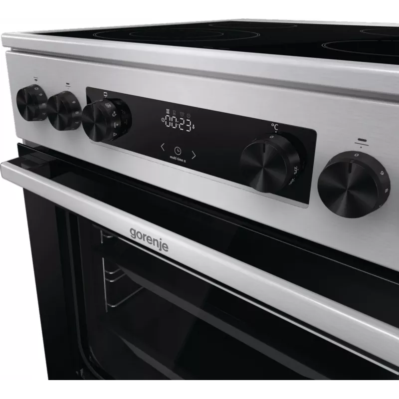 Gorenje GECS6C70XC viryklė Laisvai pastatoma viryklė Elektrinė Kaitvietė Nerūdijantis plienas