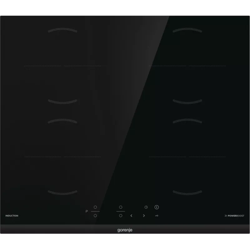Gorenje Indukcinė kaitlentė GI6401BCE RAL9017, Juoda, Integruojama, 59,5 cm, Zoninė indukcinė kaitlentė, Stiklo keramika, 4 zonos