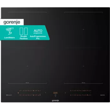 Gorenje Indukcinė kaitlentė GI6443BSCWF, juoda, įmontuojama, 60 cm, zoninė indukcinė kaitlentė, stiklo keramika, 4 zonos(-ų)