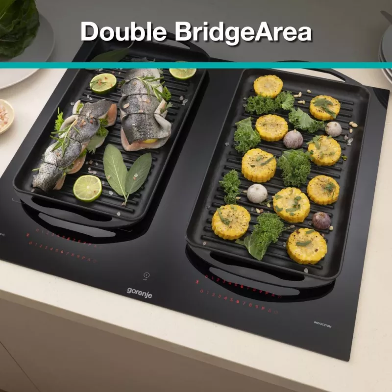 Gorenje Indukcinė kaitlentė GI6443BSCWF, juoda, įmontuojama, 60 cm, zoninė indukcinė kaitlentė, stiklo keramika, 4 zonos(-ų)