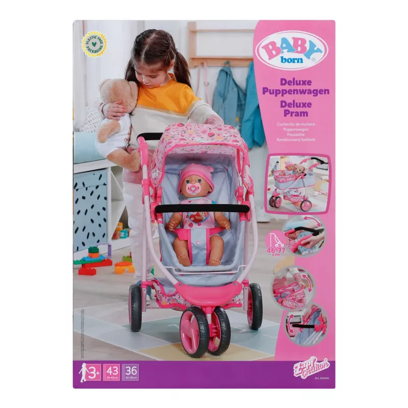 BABY born Deluxe Pram, Lėlės vežimėlis, 3 m.