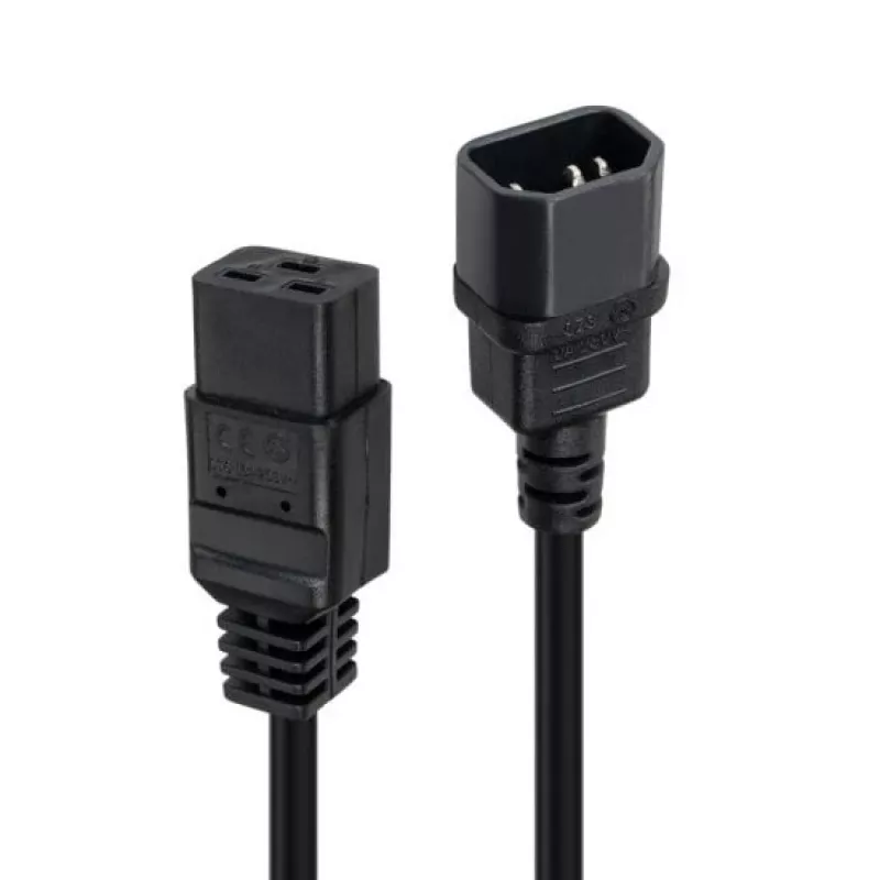 Lindy 2 m C14 į C19 maitinimo ilginamasis laidas, juodas, 2 m, IEC C14, IEC C19, 250 V