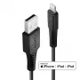 Lindy 2 m sustiprintas USB Type A į Lightning įkrovimo ir sinchronizavimo kabelis