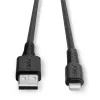 Lindy 2 m sustiprintas USB Type A į Lightning įkrovimo ir sinchronizavimo kabelis