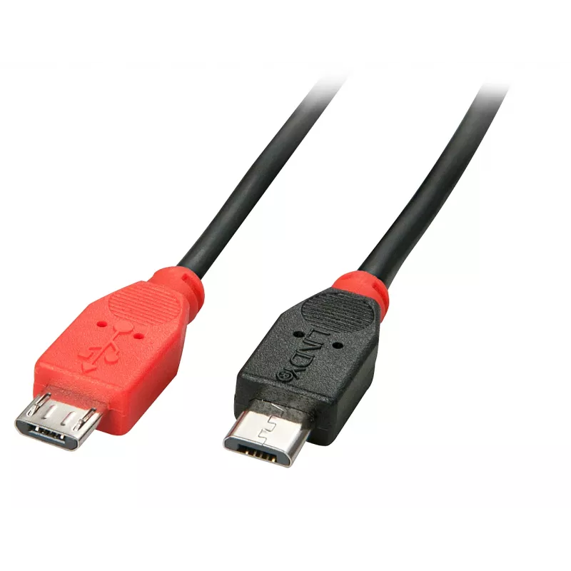 Lindy 2m USB 2.0 Type Micro-B to Micro-B OTG kabelis, 2 m, Micro-USB B, Micro-USB B, USB 2.0, Vyriška/Vyriška, Juoda
