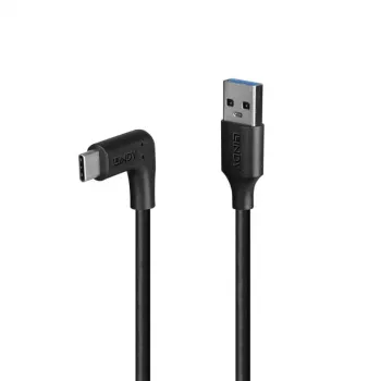 Lindy 1,5 m USB 3.2 Type A į C laidas, 90° dešinėje pusėje, 10 Gbps