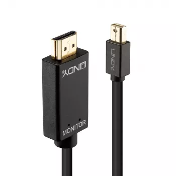Lindy kabelis Mini DisplayPort/HDMI 4K30 (DP: pasyvus) 5m, 5 m, Mini DisplayPort, HDMI Type A (Standartinis), Kištukas, Kištukas, 3840 x 2160 pikselių