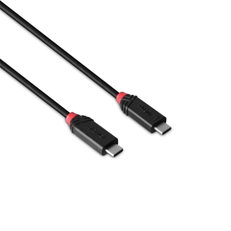 Lindy 2 m USB4 240 W Type C laidas, Juoda Line, 2 m, USB C, USB C, USB4 Gen 3x2, 40 Gbit/s, juoda