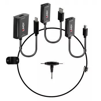 „Lindy“ USB-C, mDP ir „DisplayPort“ į HDMI 18G keitiklio dirželis
