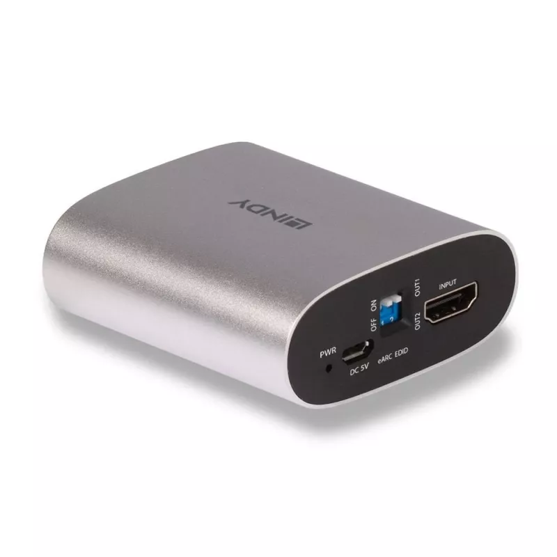 Lindy 4K60 HDMI eARC ekstraktorius, Micro-USB B, 65 mm, 70 mm, 27 mm, 83 g, 0 - 40 °C
