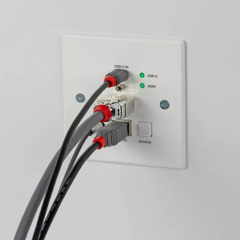 Lindy 150m Cat.6 HDMI 4K60 & Type C HDBaseT UK sieninė KVM plokštė, siųstuvas