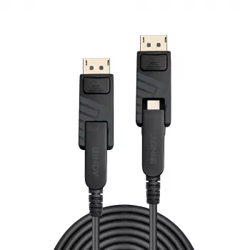 Lindy 40 m šviesolaidinis hibridinis Mini DisplayPort 1.4 laidas su nuimamomis DP jungtimis